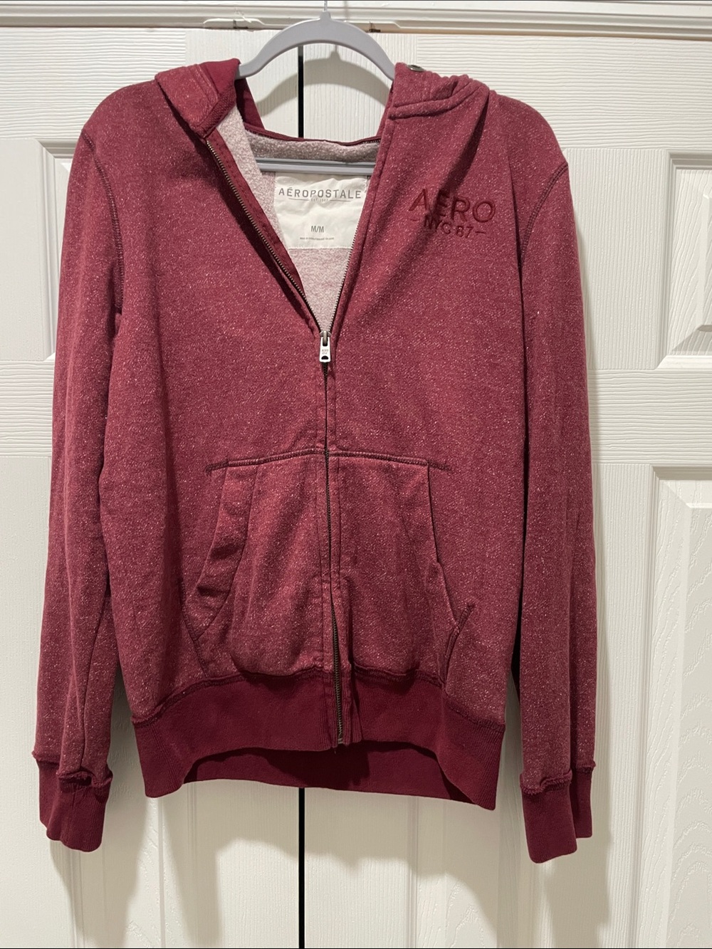 Aeropostale Girls' Wine Zip-Up Hoodie Jacket